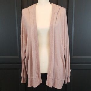 American Eagle Blush Hooded Cardigan Size Large
